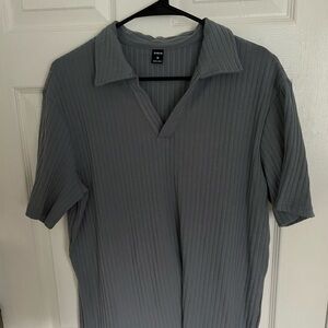 Gray Ribbed Men's Shirt